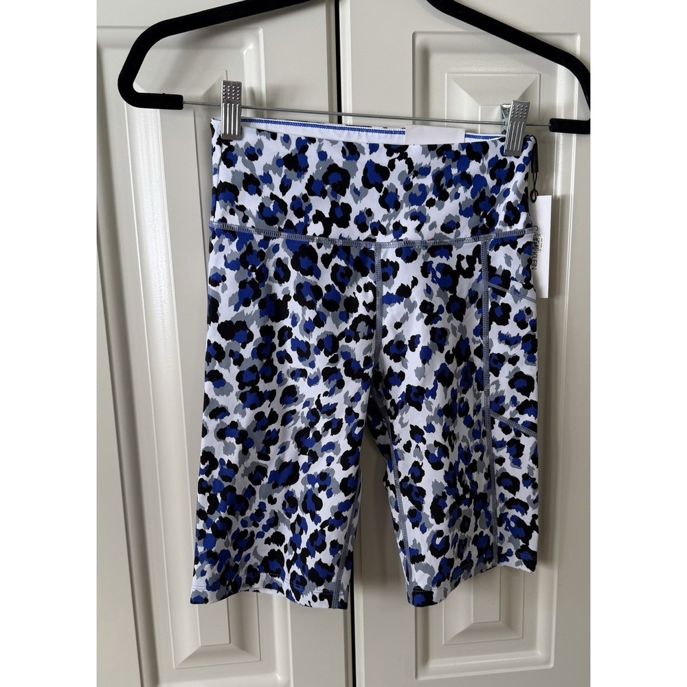 Calvin Klein Performance Leopard Bike Shorts High‎ Waist 9" Yoga Active XS New
